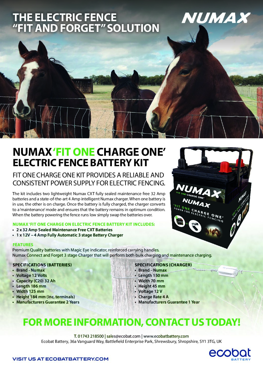 Numax electric fence battery